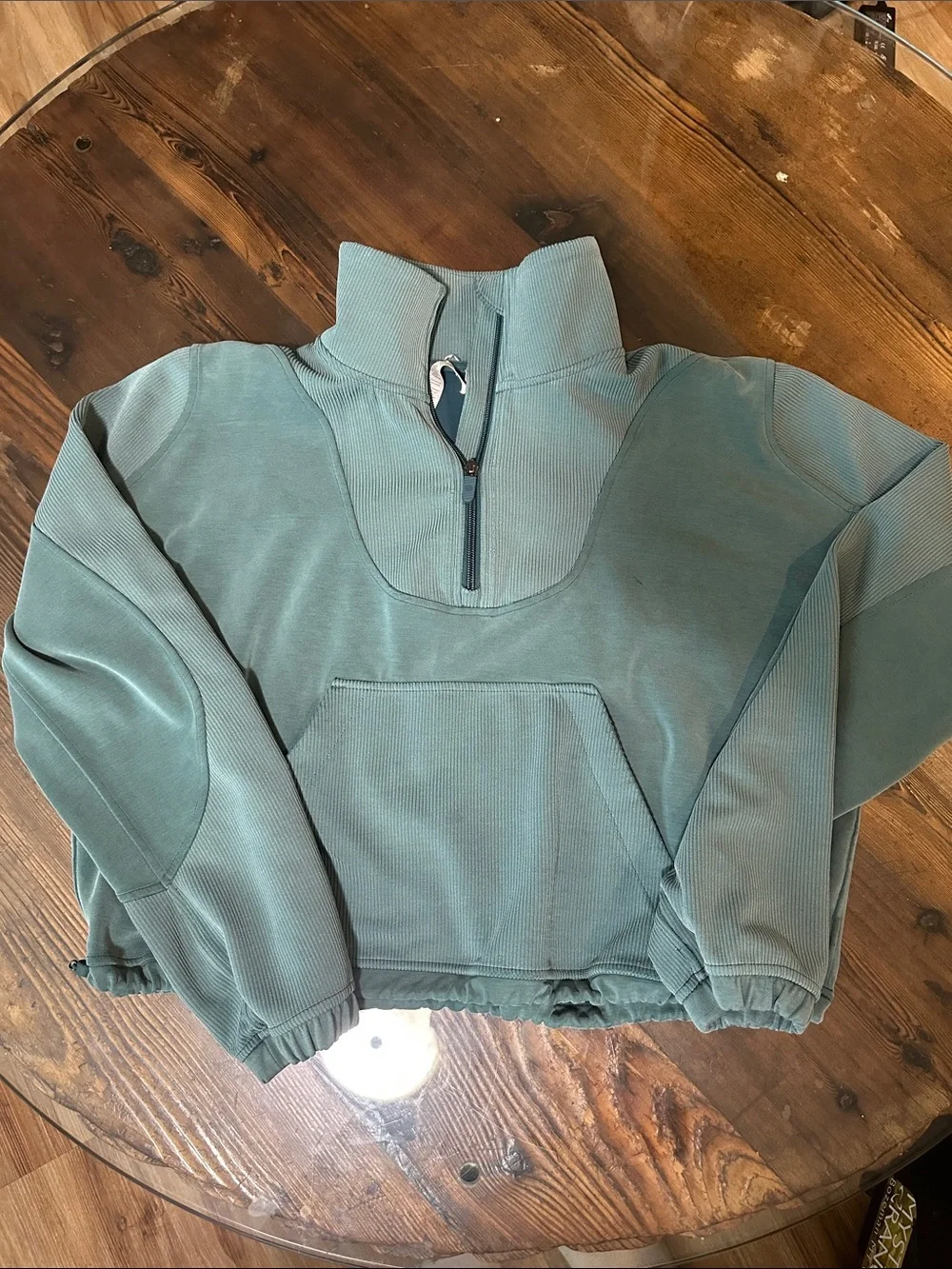 lululemon athletica Teal Quarter-Zip Funnel Pullover